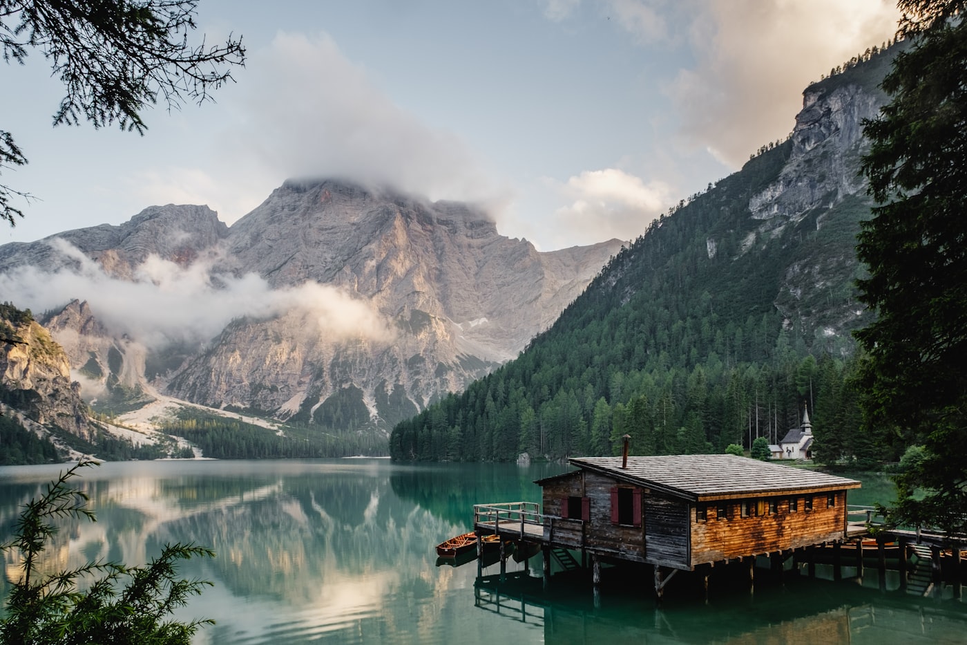 Scenic mountain lake drive
